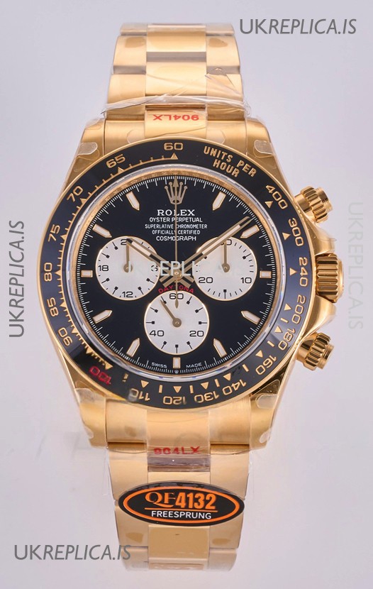 Rolex Daytona 126528 Le Mans Yellow Gold FREE SPRUNG MVMT Super Clone Watch 