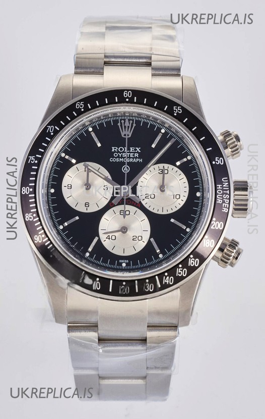 Rolex Daytona Paul Newman Black Dial Custom Modded 4130 Mvnt Swiss Replica