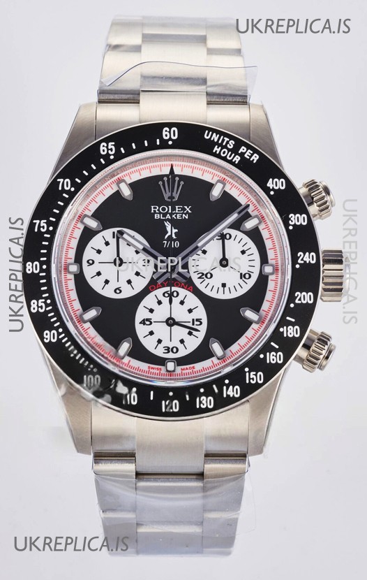 Rolex Daytona Paul Newman Black Dial Custom Modded 4130 Mvnt Swiss Replica