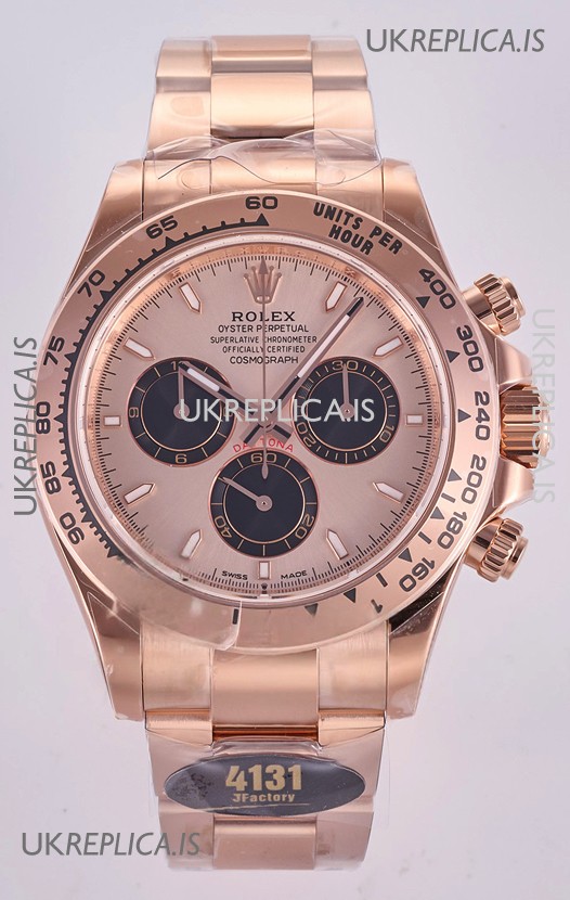 Rolex Daytona 126505 Rose Gold Dial Stick Markers FREE SPRUNG MVMT Super Clone Watch 