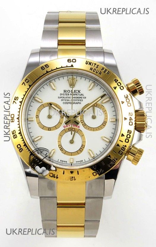 Rolex Daytona 126503 Two Tone White Dial FREE SPRUNG MVMT Super Clone Watch 