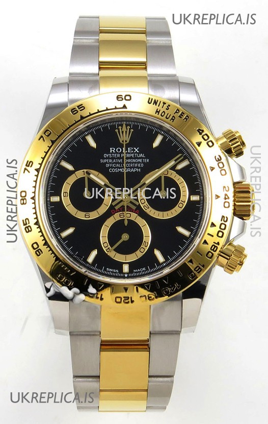 Rolex Daytona 126503 Two Tone Black Dial FREE SPRUNG MVMT Super Clone Watch 