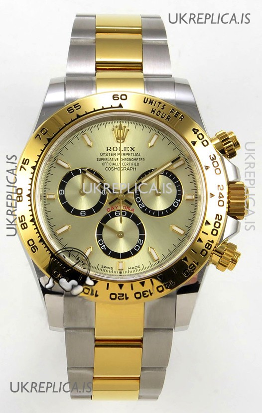 Rolex Daytona 126503 Two Tone Gold Dial FREE SPRUNG MVMT Super Clone Watch 