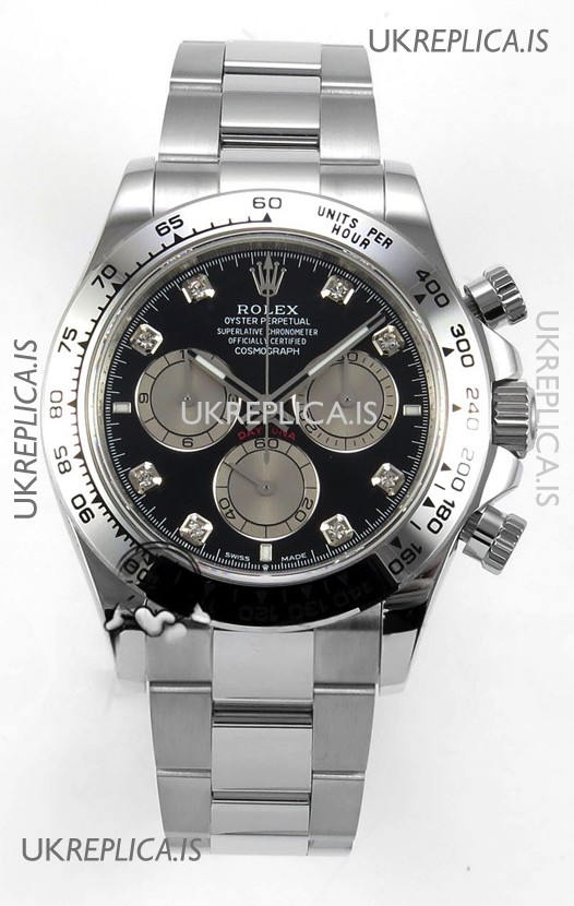 Rolex Daytona 126509 Black Dial Diamonds Markers FREE SPRUNG MVMT Super Clone Watch 