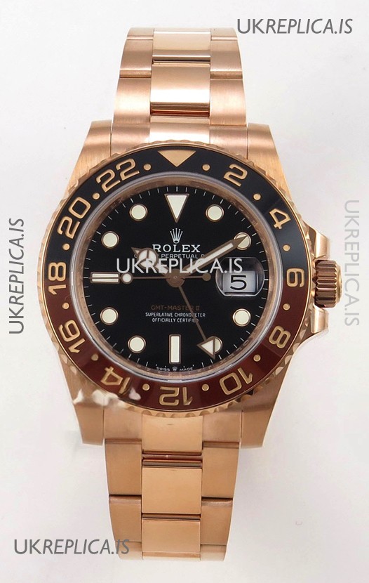 GMT Masters 126715CHNR Rose Gold Cal.3285 FREE SPRUNG MVMNT Super Clone 