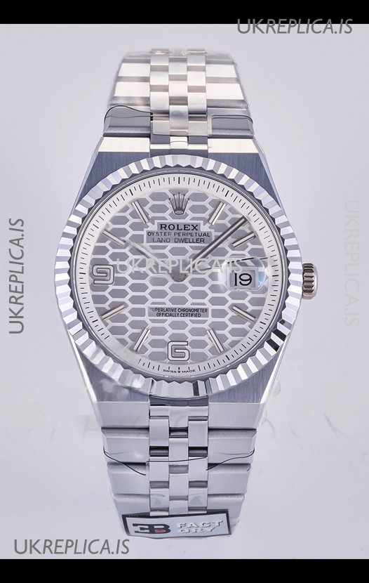 Rolex Land-Dweller 127336 Steel Honeycomb Dial 40MM Super Clone Watch 