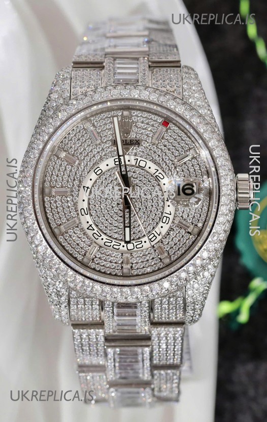 Rolex Sky-Dweller REF #m336934 moissanite Iced Out Swiss Replica Watch 