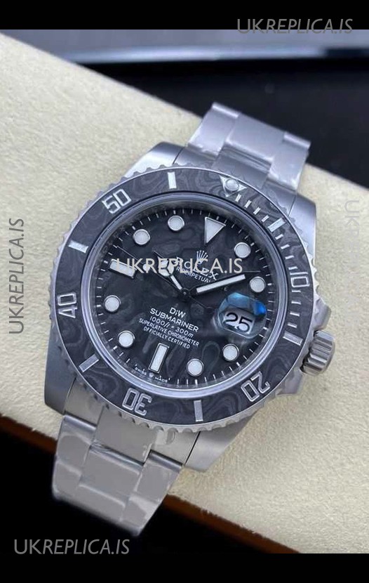 Rolex Submariner DiW Sandblasted Carbon Fiber Bezel/Dial FREE SPRUNG MVMNT Super Clone