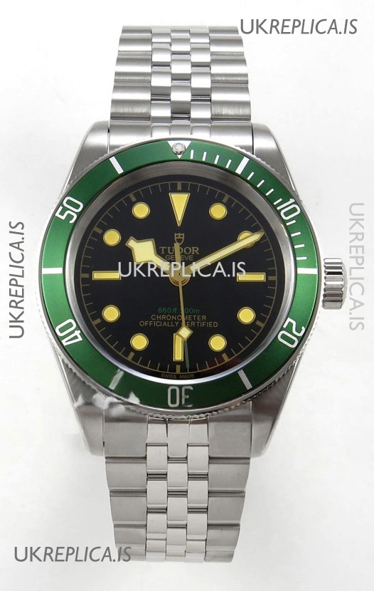 Tudor Black Bay 41 Black Dial Green Bezel Jubilee Super Clone Watch 