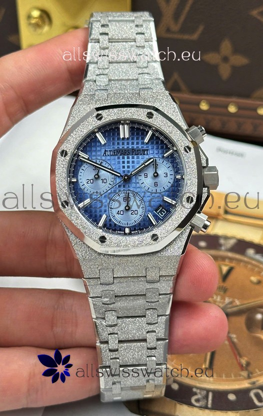 Audemars Piguet Super Clone oyal Oak Chronograph 26240BC Frosted Blue Dial Watch 