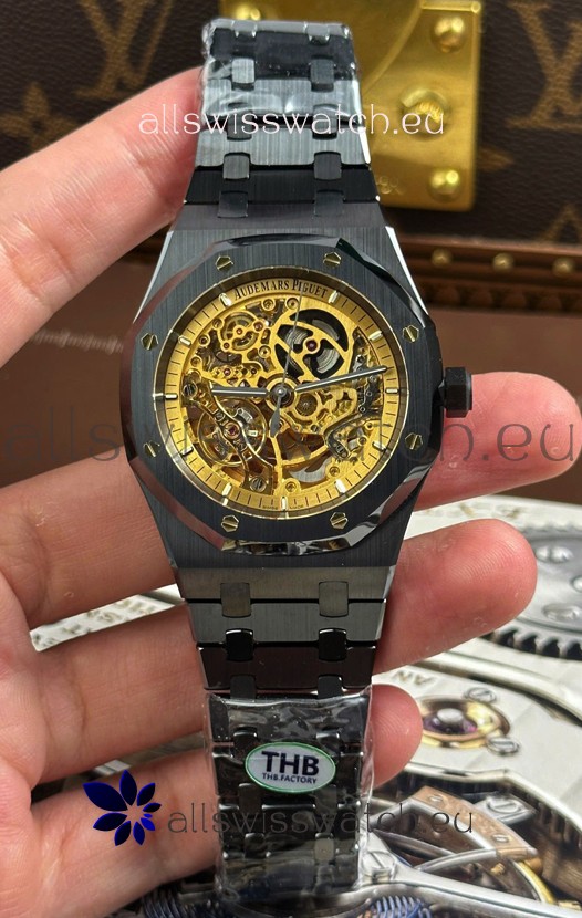 Audemars Piguet Royal Oak Super Clone Openworked Black Ceramic Watch 