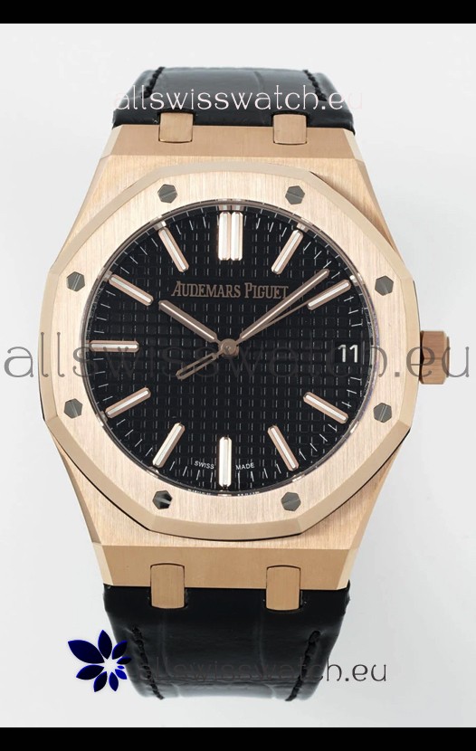 Audemars Piguet Royal Oak 15510OR 41MM Rose Gold Black Dial Super Clone Replica Watch