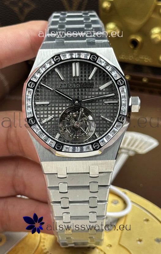 Audemars Piguet Super Clone Royal Oak Flying Tourbillon 41mm Grey Dial Watch 