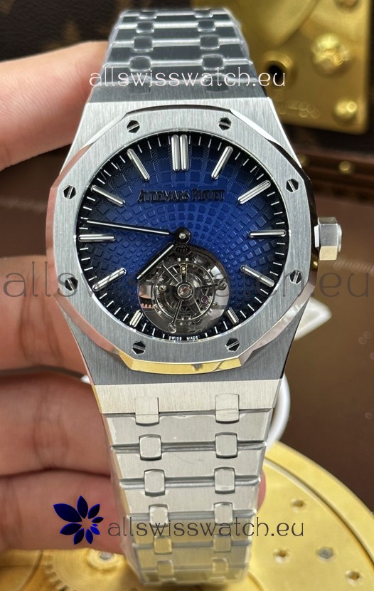 Audemars Piguet Super Clone Royal Oak Flying Tourbillon 41mm Blue Dial Watch 