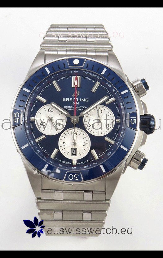 Breitling Chronomat Super Clone B01 42 Edition Swiss 904L Steel Watch Blue Dial 