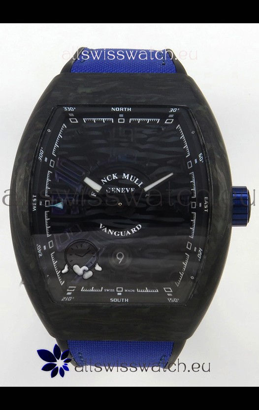 Franck Muller Super Clone Vanguard V45 Racing Carbon Watch in Nylon Strap
