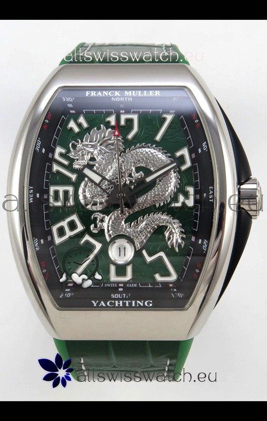 Franck Muller Vanguard Super Clone Yachting Dragon V45 Green Dial Stainless Steel Case Watch 
