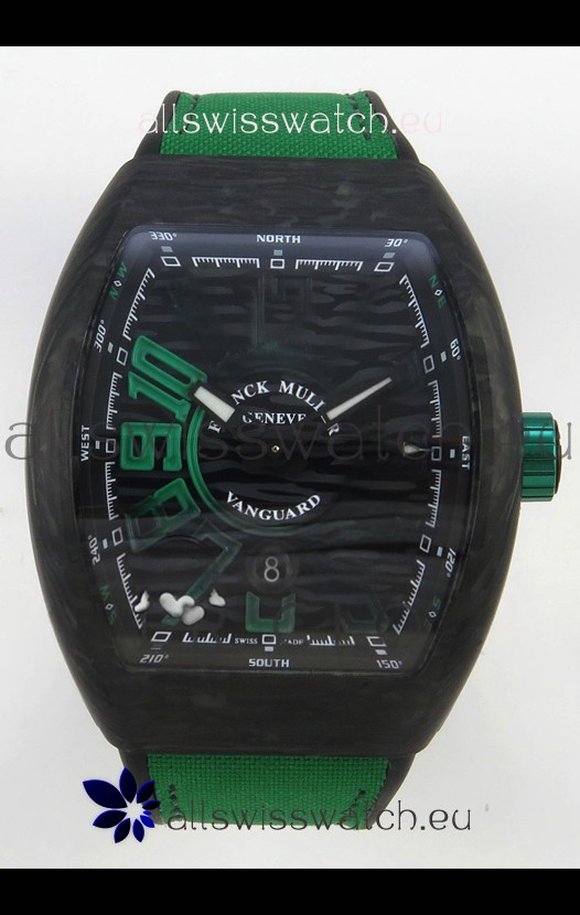 Franck Muller Super Clone Vanguard V45 Racing Carbon Watch in Nylon Strap