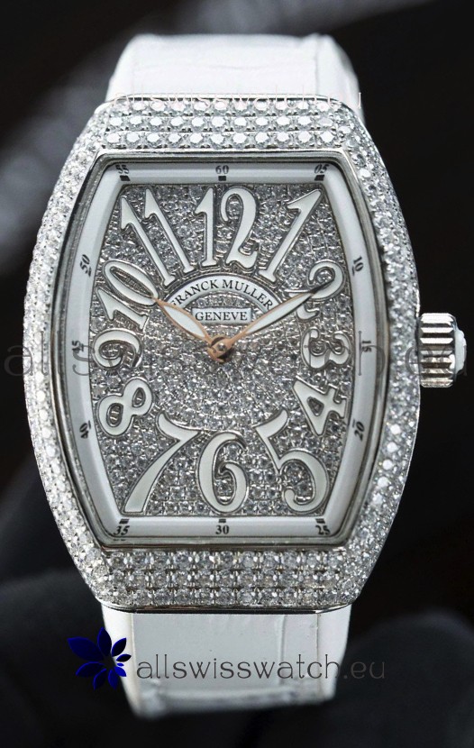 Franck Muller V32 Swiss Quartz Mossanite 1:1 Replica Watch 36MM