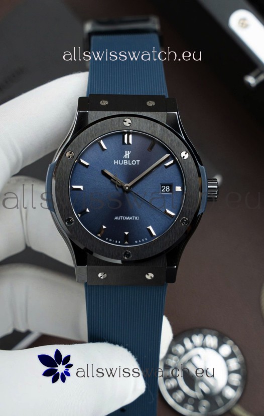 Hublot Classic Fusion Ceramic Casing Blue Dial Super Clone Swiss Replica 42MM