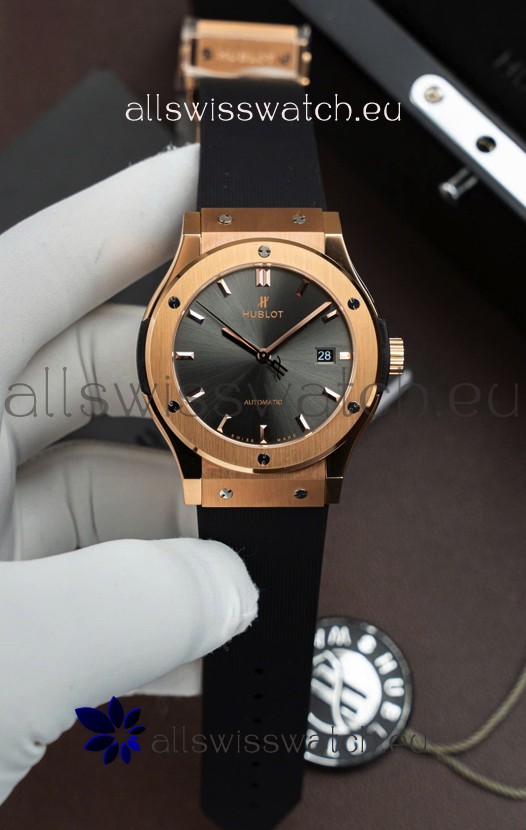 Hublot Super Clone Classic Fusion Titanium Rose Gold Grey Dial 42MM Watch