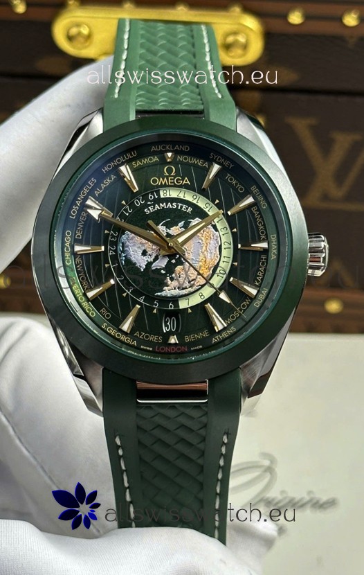 Omega Seamaster Aqua Terra 150M Worldtime Rubber Strap Swiss Replica Watch