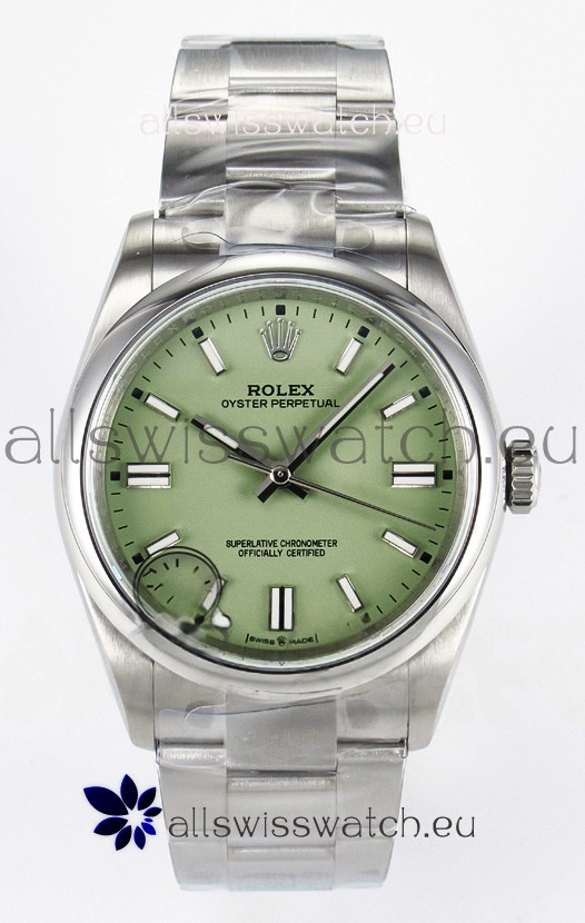 Rolex Oyster Perpetual Super Clone REF#126000 36MM Pistachio Dial Swiss Replica