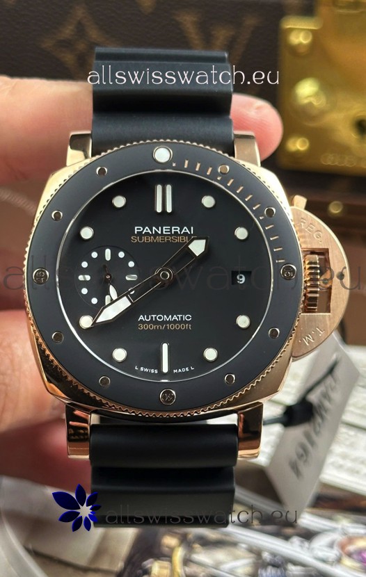 Panerai Super Clone Submersible PAM974 Rose Gold Watch 42MM
