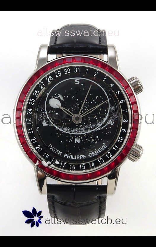 Patek Philippe Grand Complications 6102 Black Dial Red Diamonds Swiss Replica Watch 