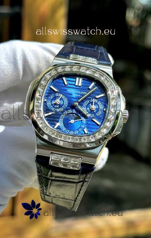 Patek Philippe Nautilus 5740 Perpetual Calendar Stainless Steel Purple Dial Swiss Replica Watch
