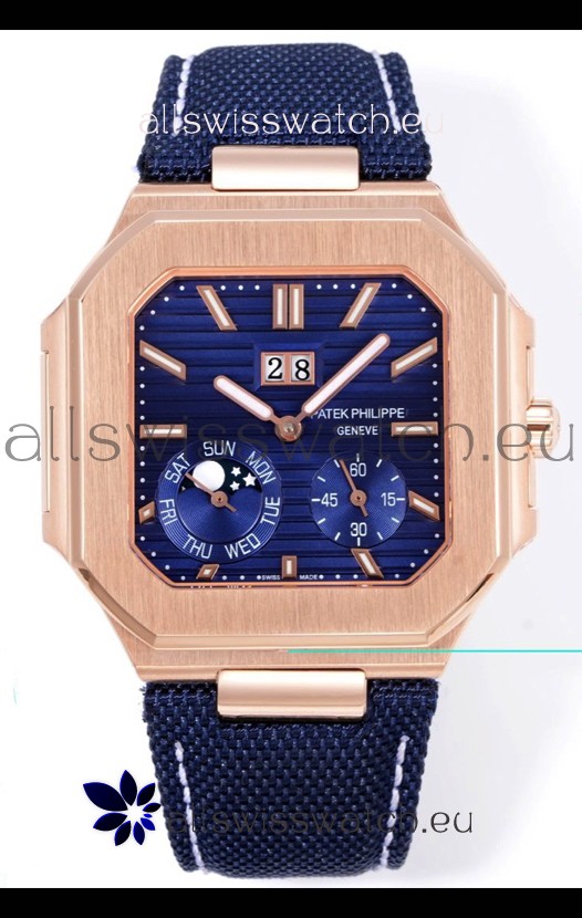Patek Philippe Cubitus 5822 Rose Gold Casing Blue Dial Swiss Replica Watch