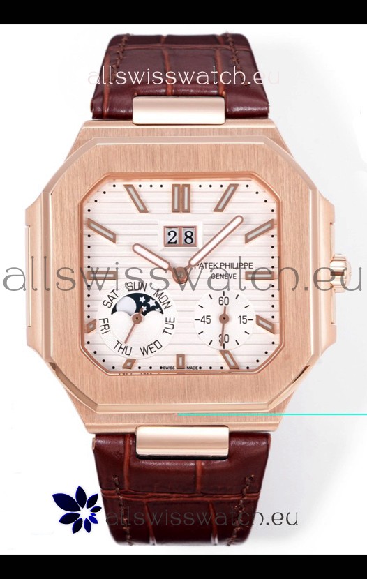 Patek Philippe Cubitus 5822 Rose Gold Casing White Dial Swiss Replica Watch
