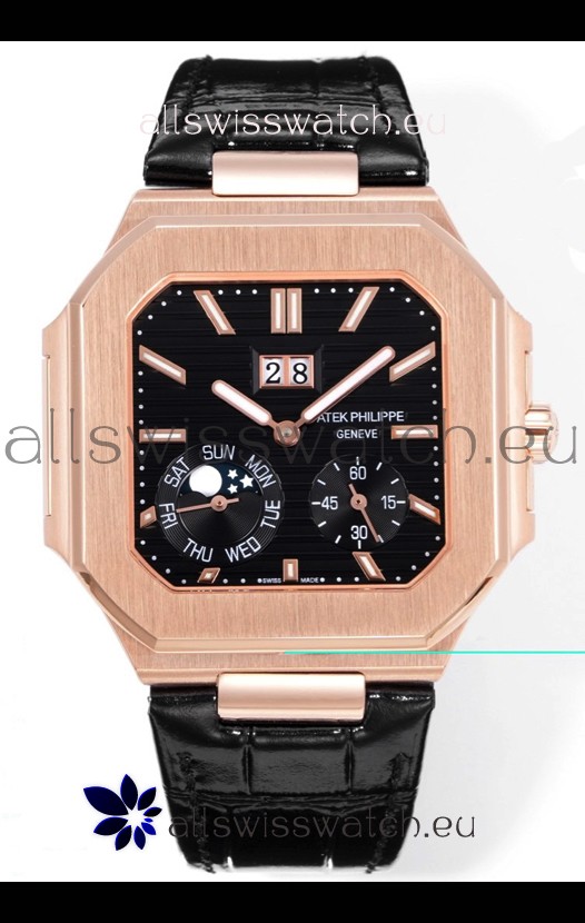 Patek Philippe Cubitus 5822 Rose Gold Casing Black Dial Swiss Replica Watch