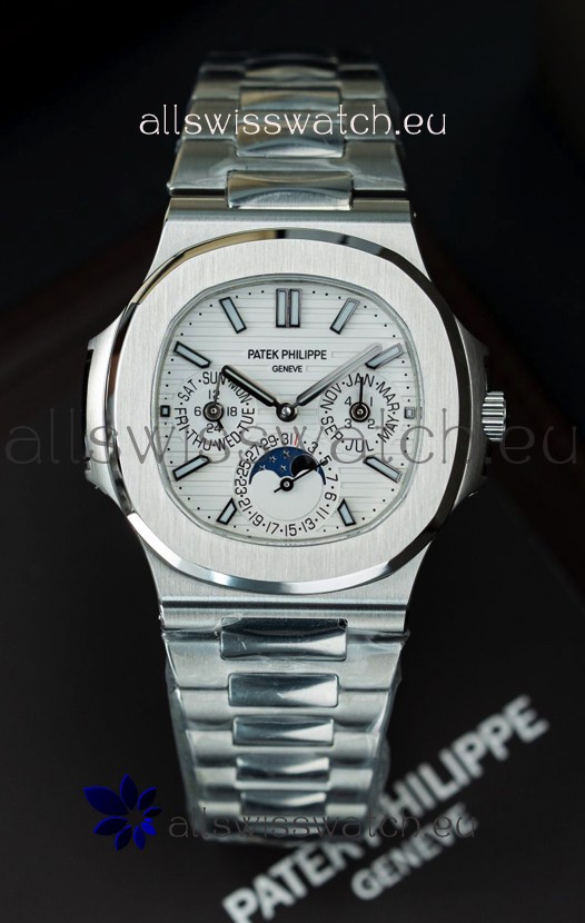 Patek Philippe Nautilus 5740 Perpetual Calendar Stainless Steel White Dial Swiss Replica Watch
