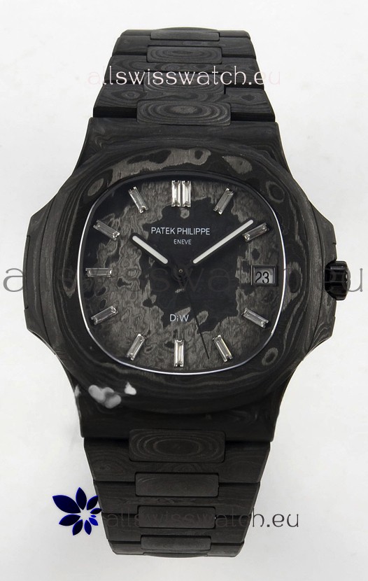 Patek Philippe Nautilus 5711 DiW Black Carbon Dial 1:1 Mirror Swiss Replica Watch