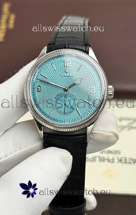 Rolex 1908 Perpetual Swiss Movement Replica Watch in Steel Casing Ice Blue Dial 