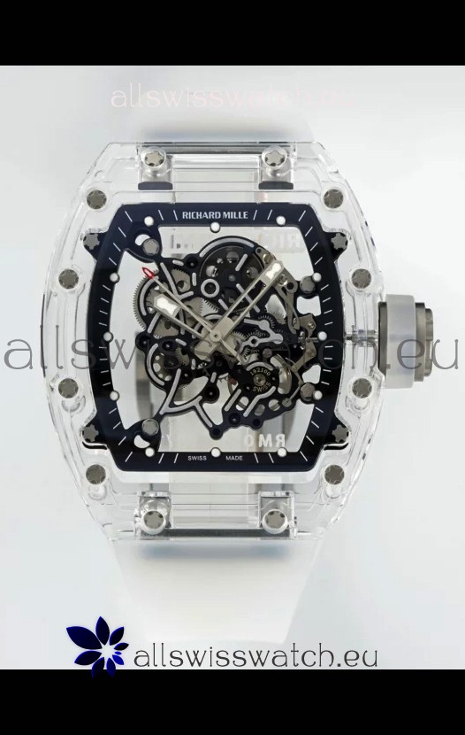 Richard Mille RM055 Transparent Sapphires Casing with Genuine Tourbillon Super Clone Watch
