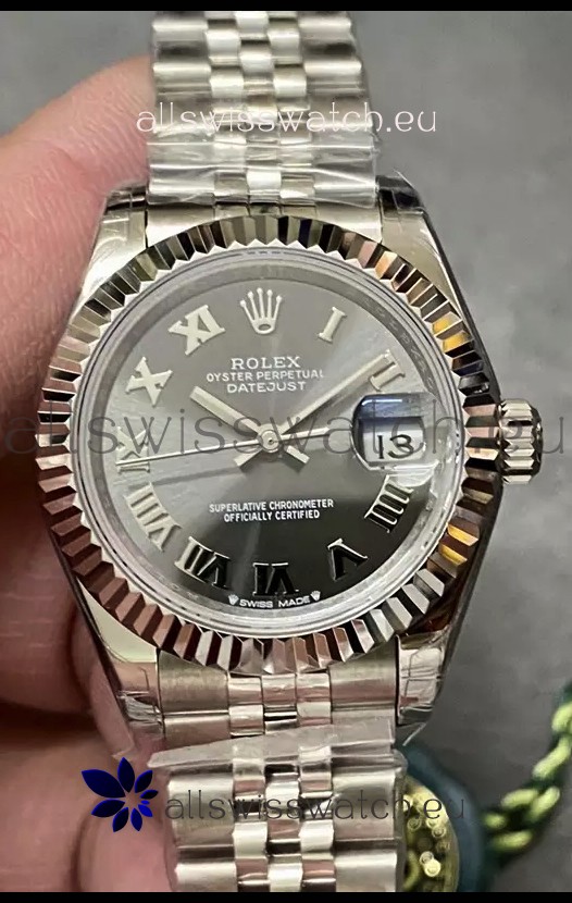 Rolex Datejust Super Clone Grey Dial Steel Casing Watch 28MM