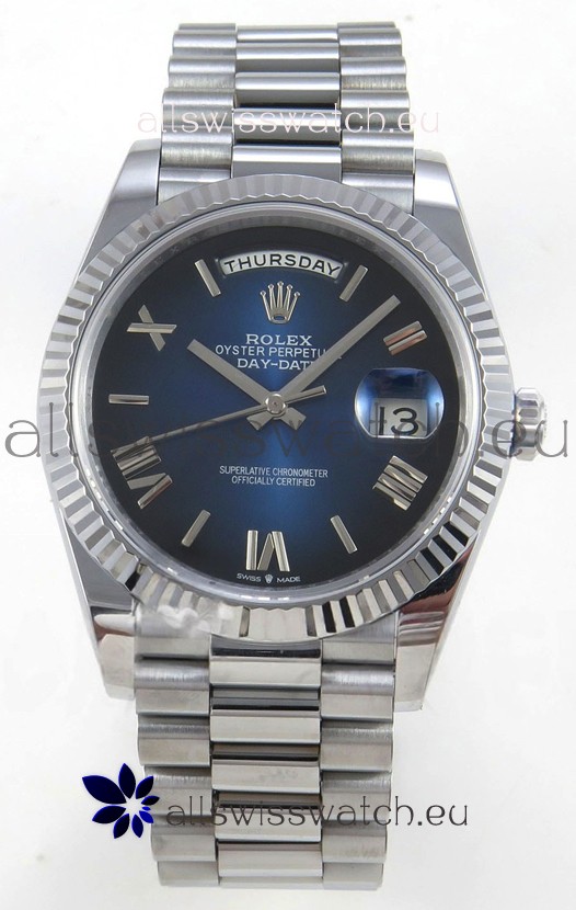 Rolex Day Date Super Clone Blue Roman Dial 40MM 220 Grams Swiss Replica watch 