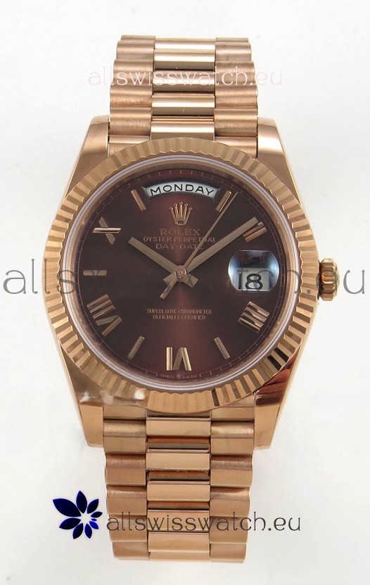 Rolex Day Date Super Clone Brown Dial 40MM 220 Grams Swiss Replica watch 