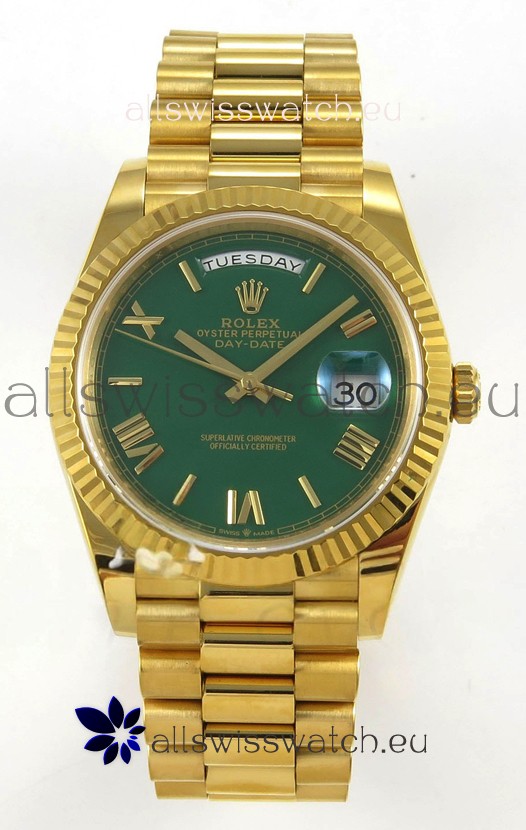 Rolex Day Date Super Clone Green Dial 40MM 220 Grams Swiss Replica watch 