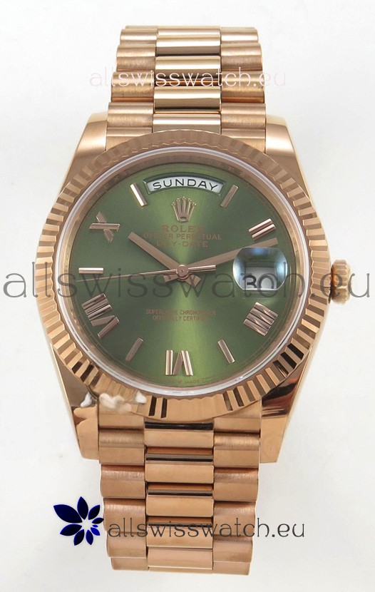Rolex Day Date Super Clone Green Dial 40MM 220 Grams Swiss Replica watch 