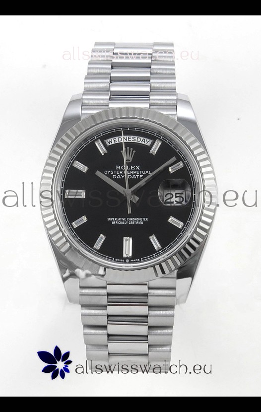 Rolex Day Date Super Clone Black Dial 40MM 188 Grams Swiss Replica watch 