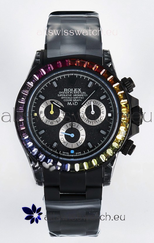 Rolex Daytona MAD 1:1 Swiss Mirror Replica Black Dial Cal.4130 Movement