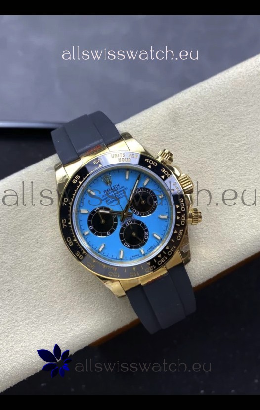 Rolex Daytona Super Clone 126518LN Yellow Gold Turquoise Dial Original Cal.4131 Movement
