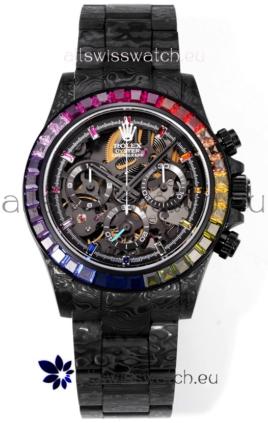 Rolex Daytona Blaken Black Carbon 1:1 Swiss Mirror Replica Skeleton Dial Cal.4130 Movement