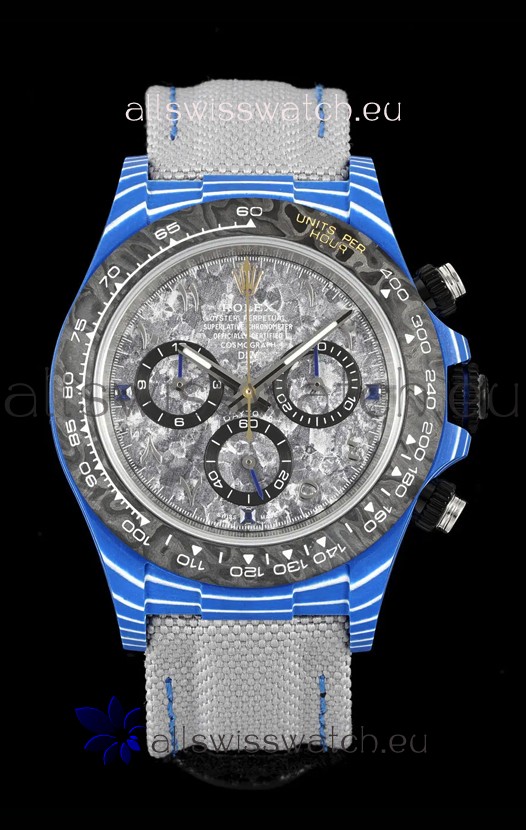 Rolex Daytona DiW Piece Unique Blue Dial Edition Watch - Lightweight Forged Cabon Casing