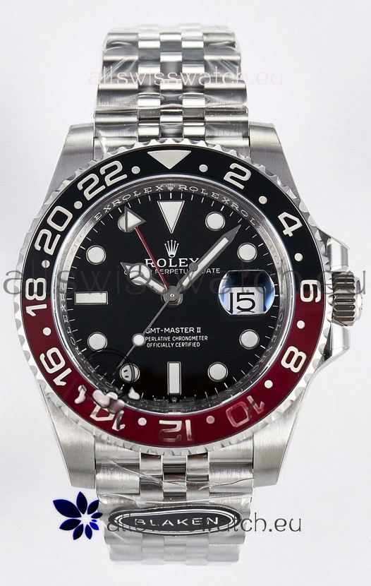 Rolex GMT Masters II Super Clone 12719 "Blaken" 904L Steel Black Dial Watch 
