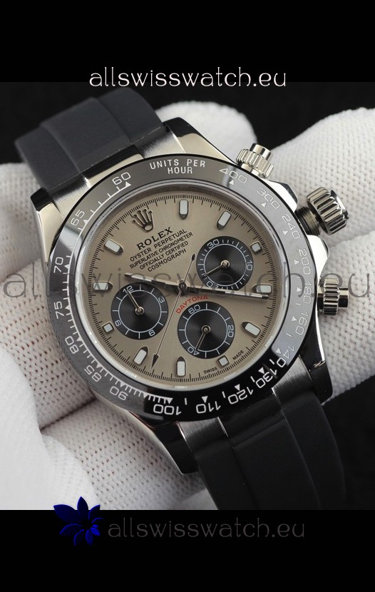 Rolex Daytona Japanese Movement Steel Casing Replica Watch in Grey Dial