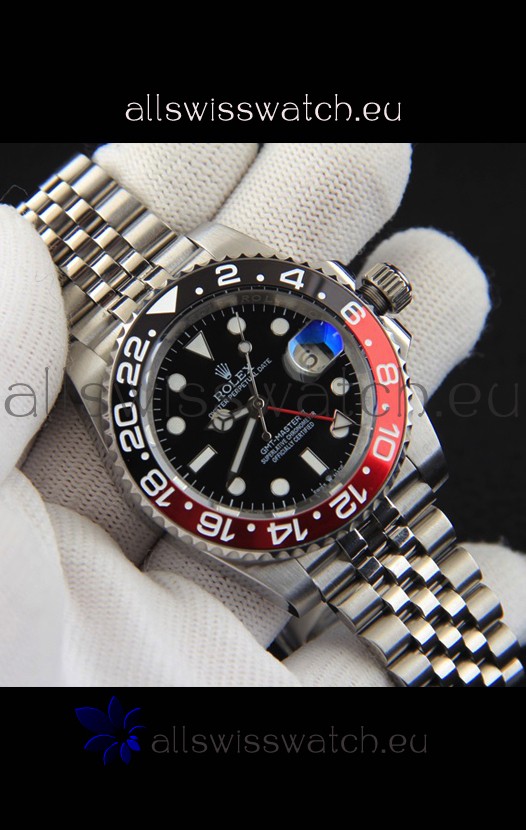 Rolex GMT Masters II Japanese Movement Replica Watch Steel Case Black Dial